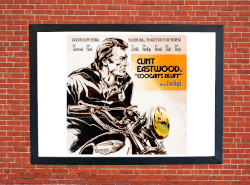 Clint Eastwood - Coogan’s Bluff - Triumph Motorbike Motorcycle - A3/A4 Size Print Poster