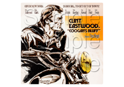 Clint Eastwood - Coogan’s Bluff - Triumph Motorbike Motorcycle - A3/A4 Size Print Poster