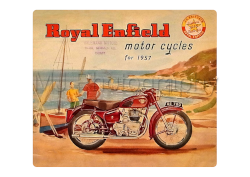 1957 Royal Enfield Meteor 700 Promotional Poster Motorbike Motorcycle - A3/A4 Size Print Poster