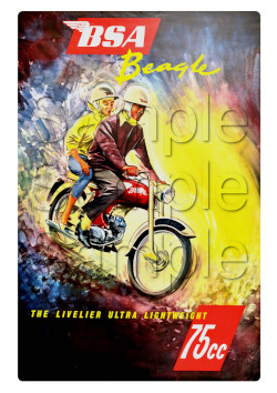 BSA Beagle Promotional Poster Motorbike Motorcycle - A3/A4 Size Print Poster