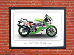 Kawasaki ZR6-R Motorbike Motorcycle - A3/A4 Size Print Poster