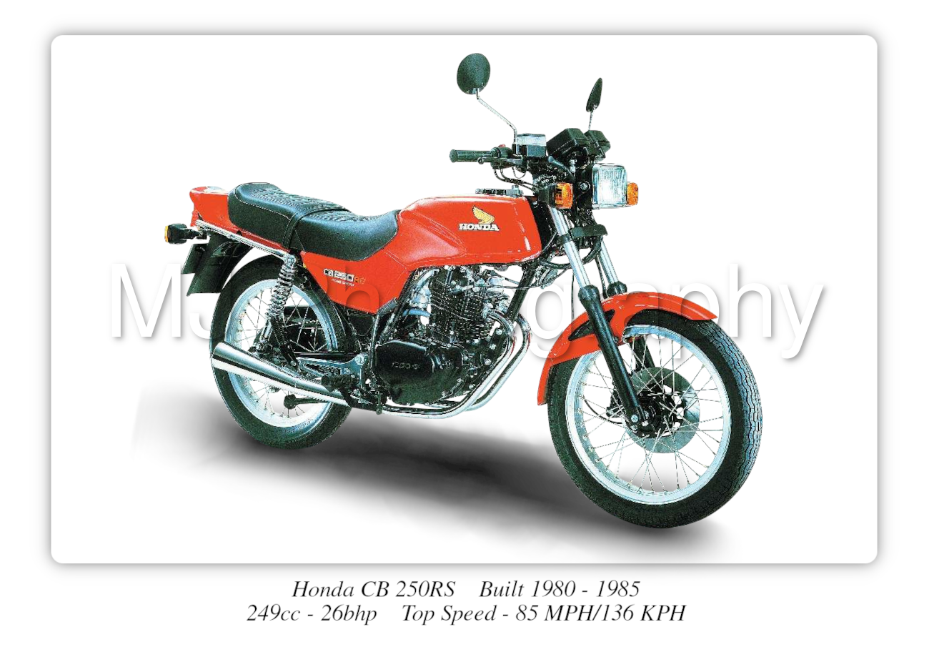 Honda CB 250RS Motorbike Motorcycle - A3/A4 Size Print Poster