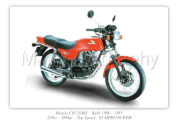 Honda CB 250RS Motorbike Motorcycle - A3/A4 Size Print Poster