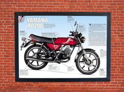 Yamaha RD200 Promotional Motorbike Motorcycle Poster - Size A3/A4