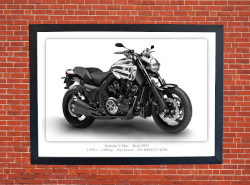 Yamaha V-Max Motorbike Motorcycle - A3/A4 Size Print Poster