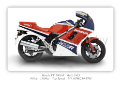 Honda VF 1000 R Motorbike Motorcycle - A3/A4 Size Print Poster