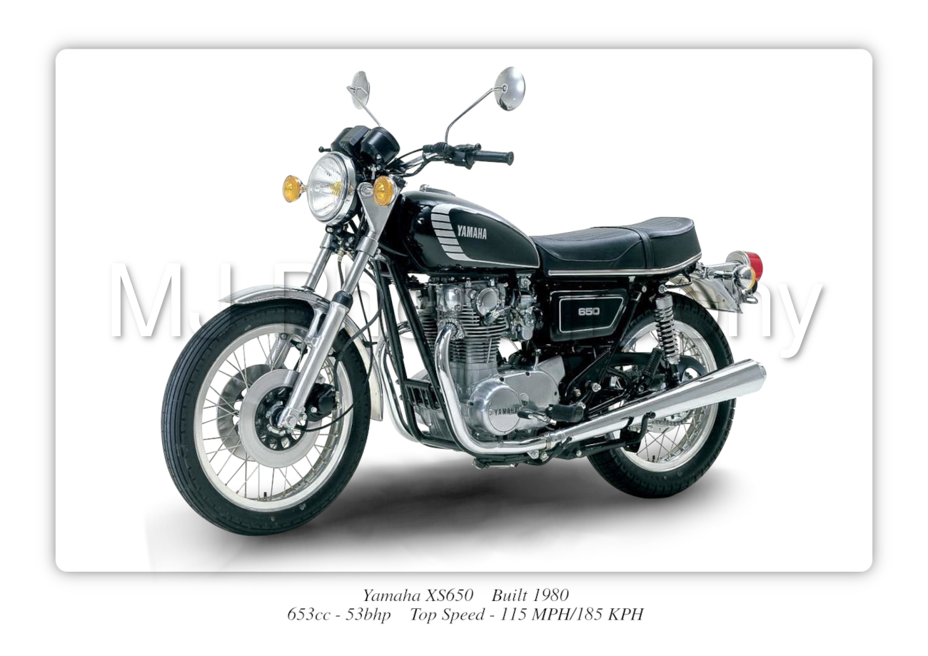 Yamaha XS650 Motorbike Motorcycle - A3/A4 Size Print Poster