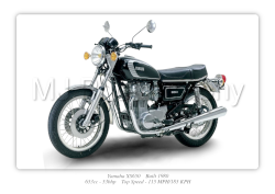 Yamaha XS650 Motorbike Motorcycle - A3/A4 Size Print Poster