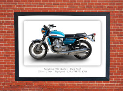 Suzuki GT750J Kettle Motorcycle - A3/A4 Size Print Poster