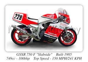 Suzuki GSX-R 750 Slabside Motorcycle - A3/A4 Size Print Poster