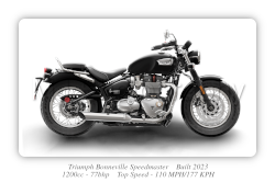 Triumph Bonneville Speedmaster Motorcycle - A3/A4 Size Print Poster