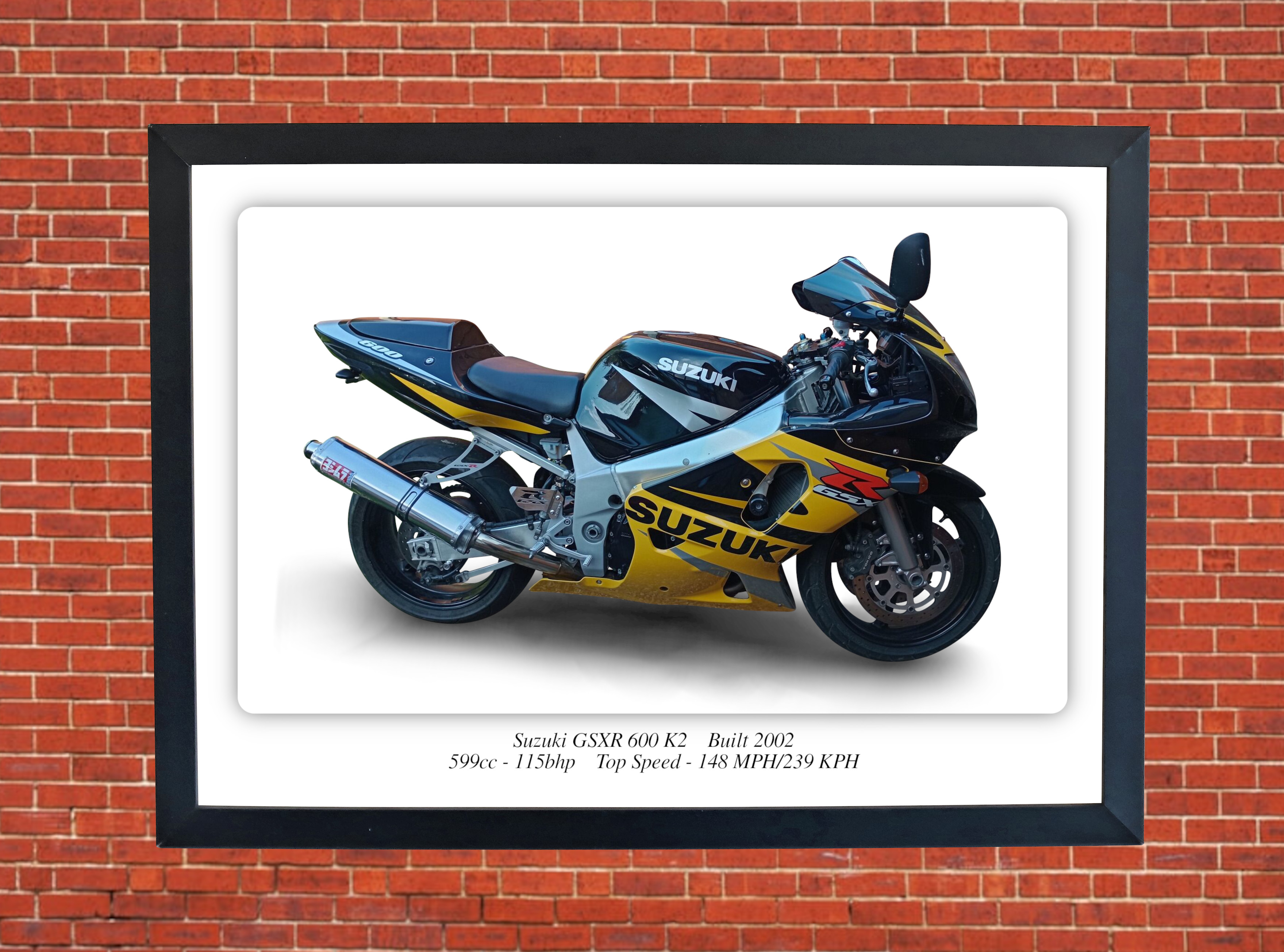 Suzuki GSXR 600 K2 Motorcycle - A3/A4 Size Print Poster