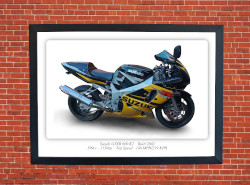 Suzuki GSXR 600 K2 Motorcycle - A3/A4 Size Print Poster