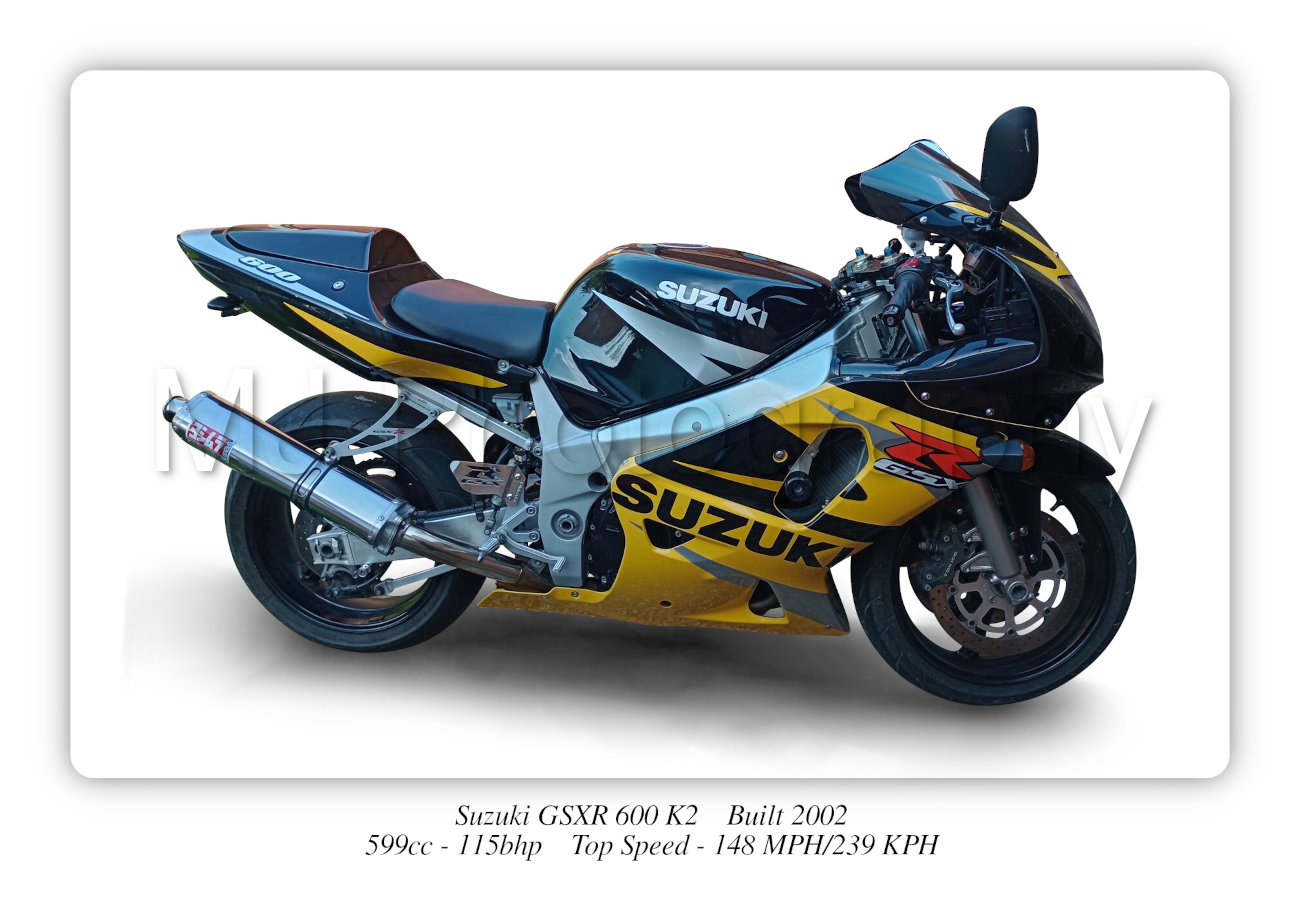 Suzuki GSXR 600 K2 Motorcycle - A3/A4 Size Print Poster