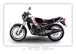 Yamaha RD 350 LC Motorbike Motorcycle - A4 - A0 Size Print Poster