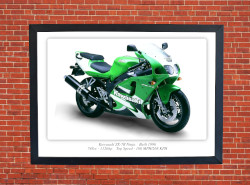 Kawasaki ZX-7R Ninja Motorcycle - A3/A4 Size Print Poster