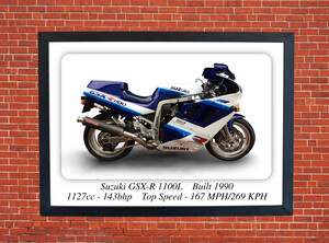 Suzuki GSX-R 1100L Motorcycle - A3/A4 Size Print Poster