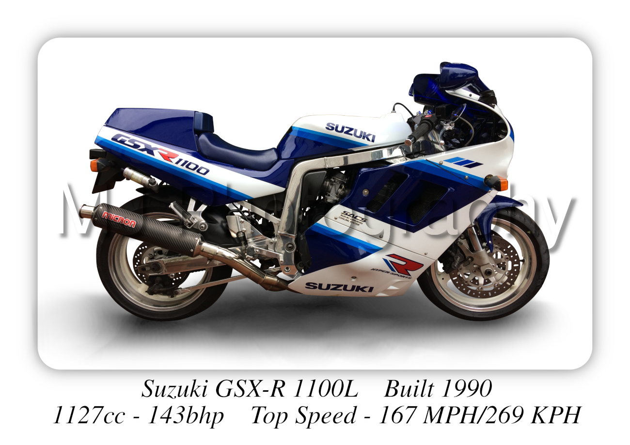 Suzuki GSX-R 1100L Motorcycle - A3/A4 Size Print Poster