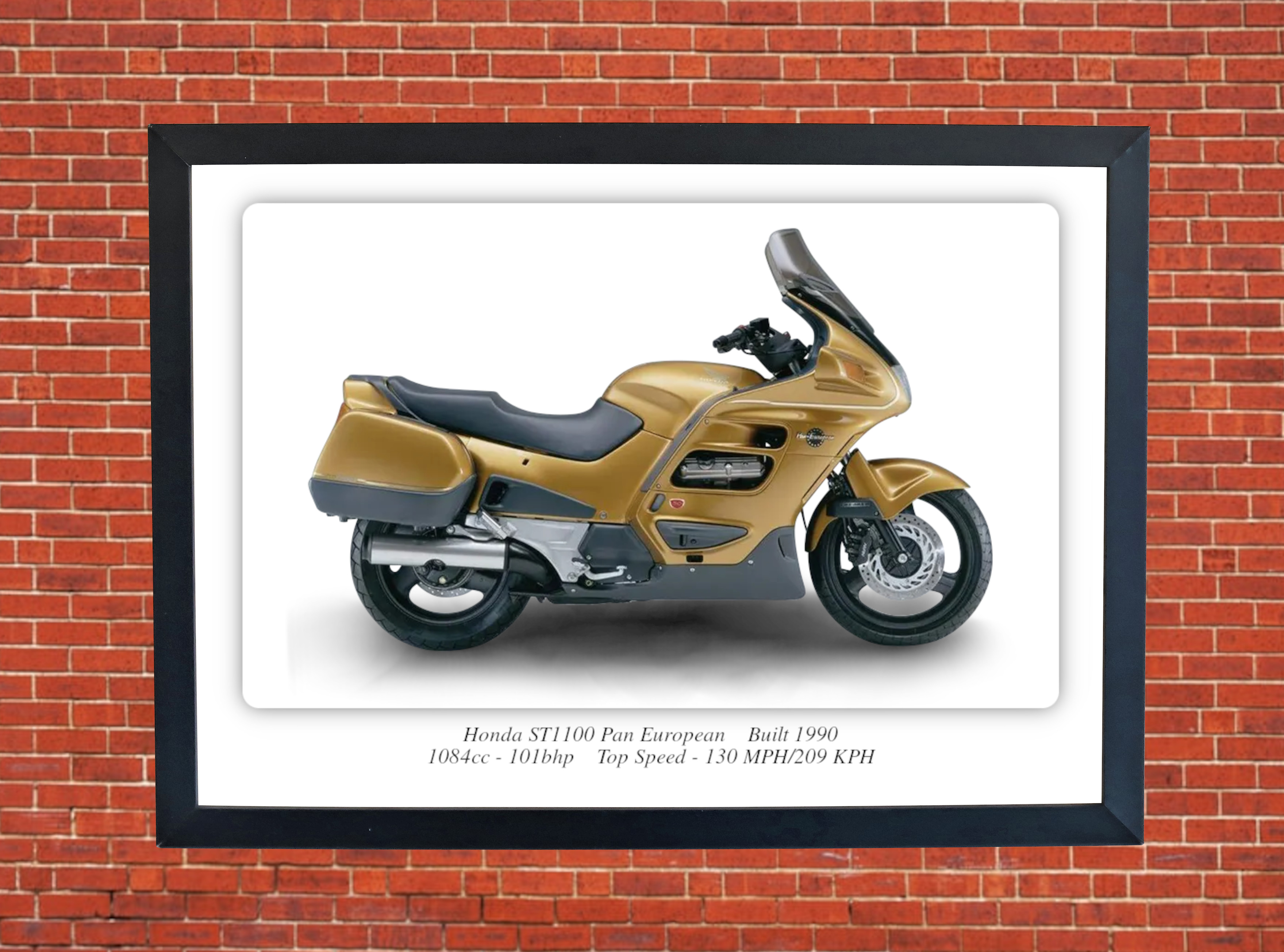 Honda ST1100 Pan European Motorbike Motorcycle - A3/A4 Size Print Poster