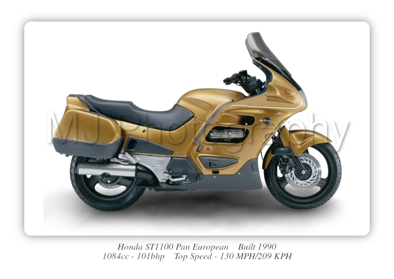 Honda ST1100 Pan European Motorbike Motorcycle - A3/A4 Size Print Poster