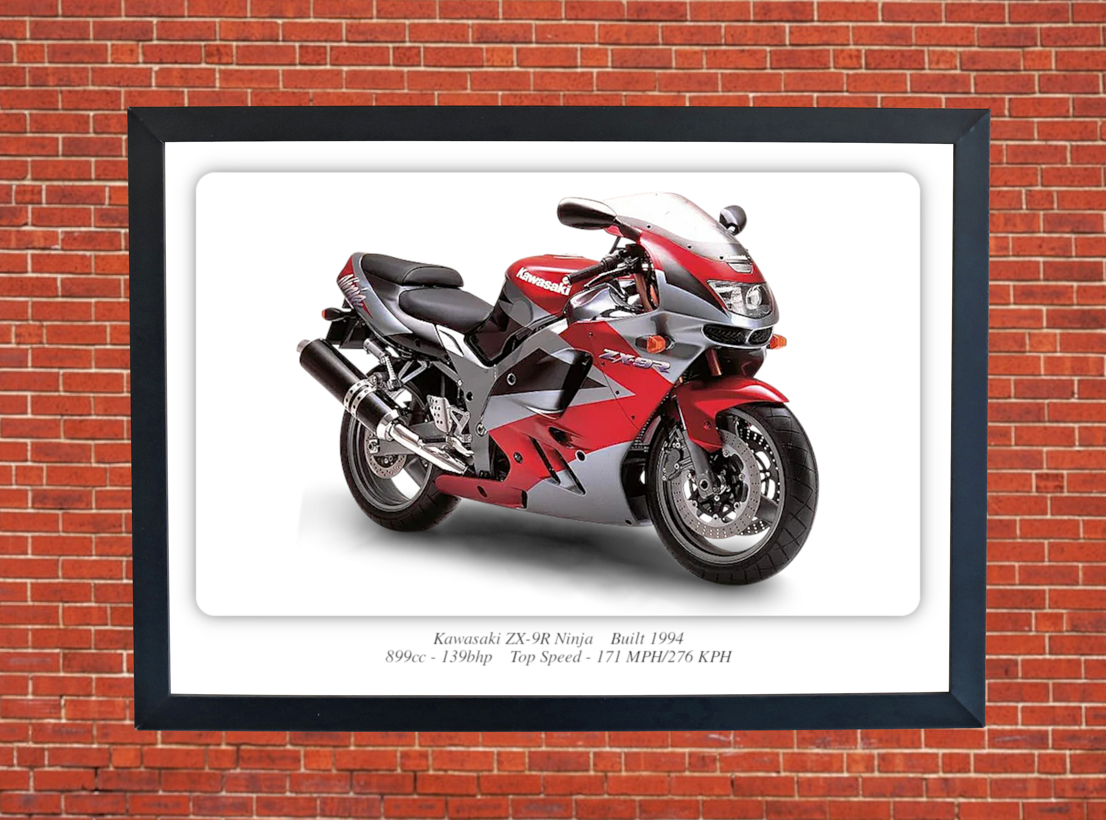 Kawasaki ZX-9R Ninja Motorcycle - A3/A4 Size Print Poster