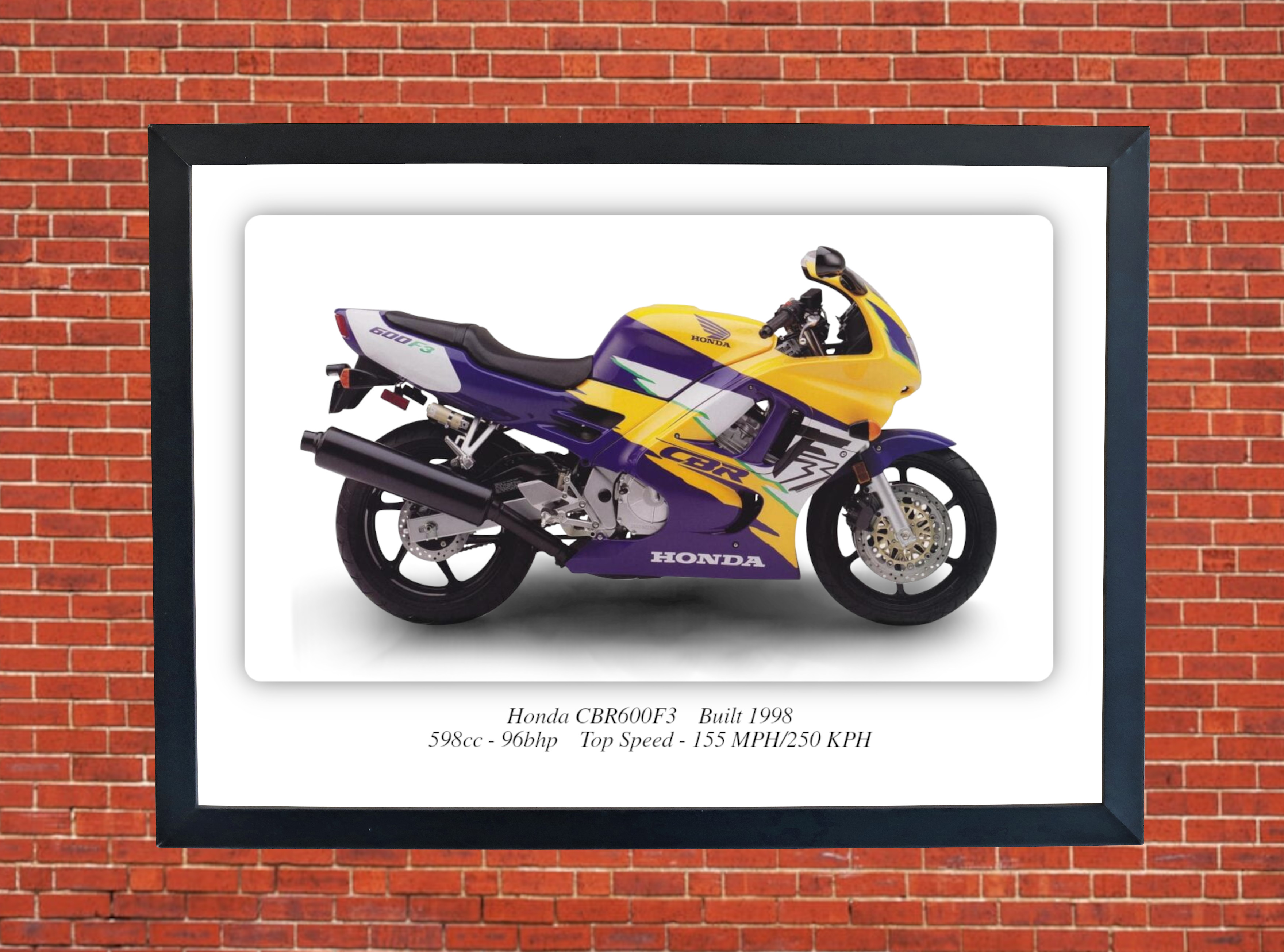 Honda CBR600F3 Motorbike Motorcycle - A3/A4 Size Print Poster