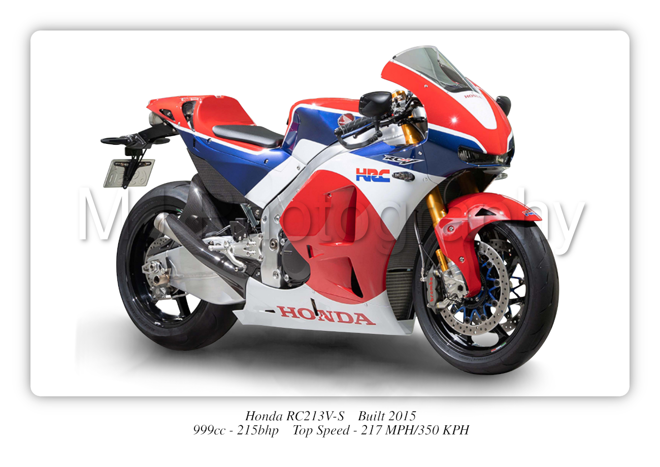 Honda RC213V-S Motorbike Motorcycle - A3/A4 Size Print Poster