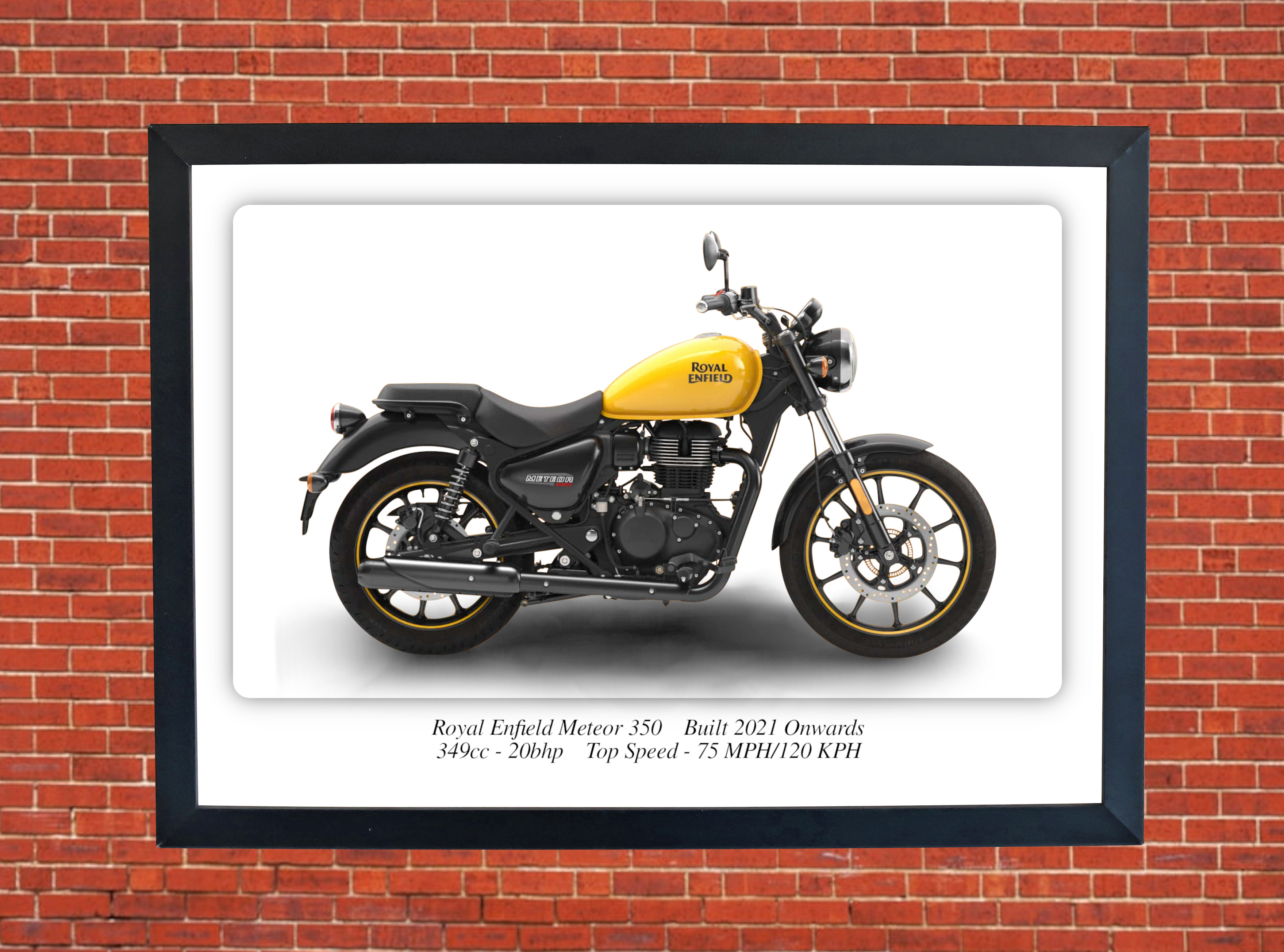 Royal Enfield Meteor 350 Motorbike Motorcycle - A3/A4 Size Print Poster