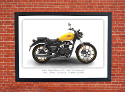 Royal Enfield Meteor 350 Motorbike Motorcycle - A3/A4 Size Print Poster