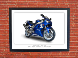 Yamaha R1 4XV Motorbike Motorcycle - A3/A4 Size Print Poster
