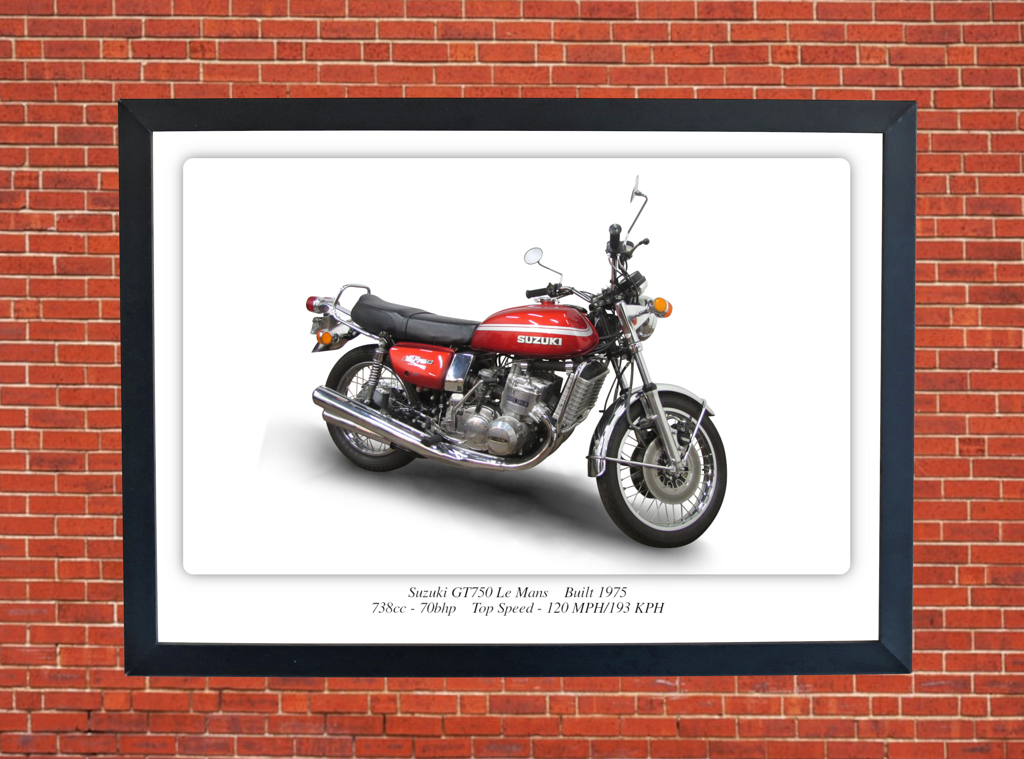 Suzuki GT750 Le Mans Motorbike Motorcycle - A3/A4 Size Print Poster