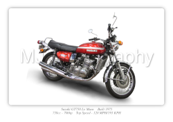 Suzuki GT750 Le Mans Motorbike Motorcycle - A3/A4 Size Print Poster