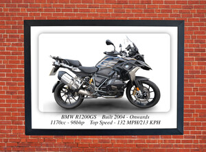 BMW R1200GS Motorcycle - A3/A4 Size Print Poster