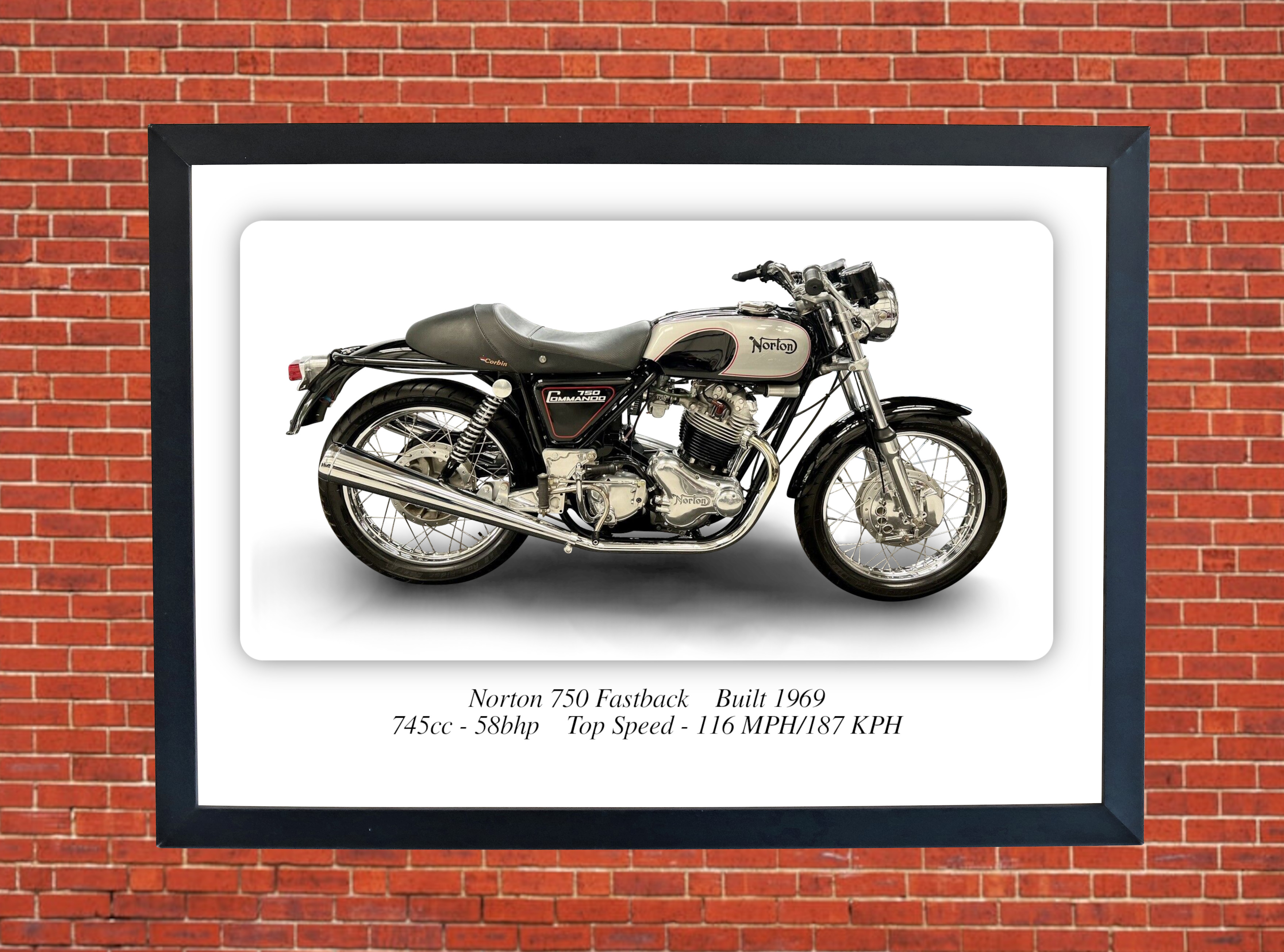 Norton 750 Fastback Motorcycle Motorbike - A3/A4 Size Print Poster