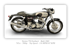 Norton 750 Fastback Motorcycle Motorbike - A3/A4 Size Print Poster