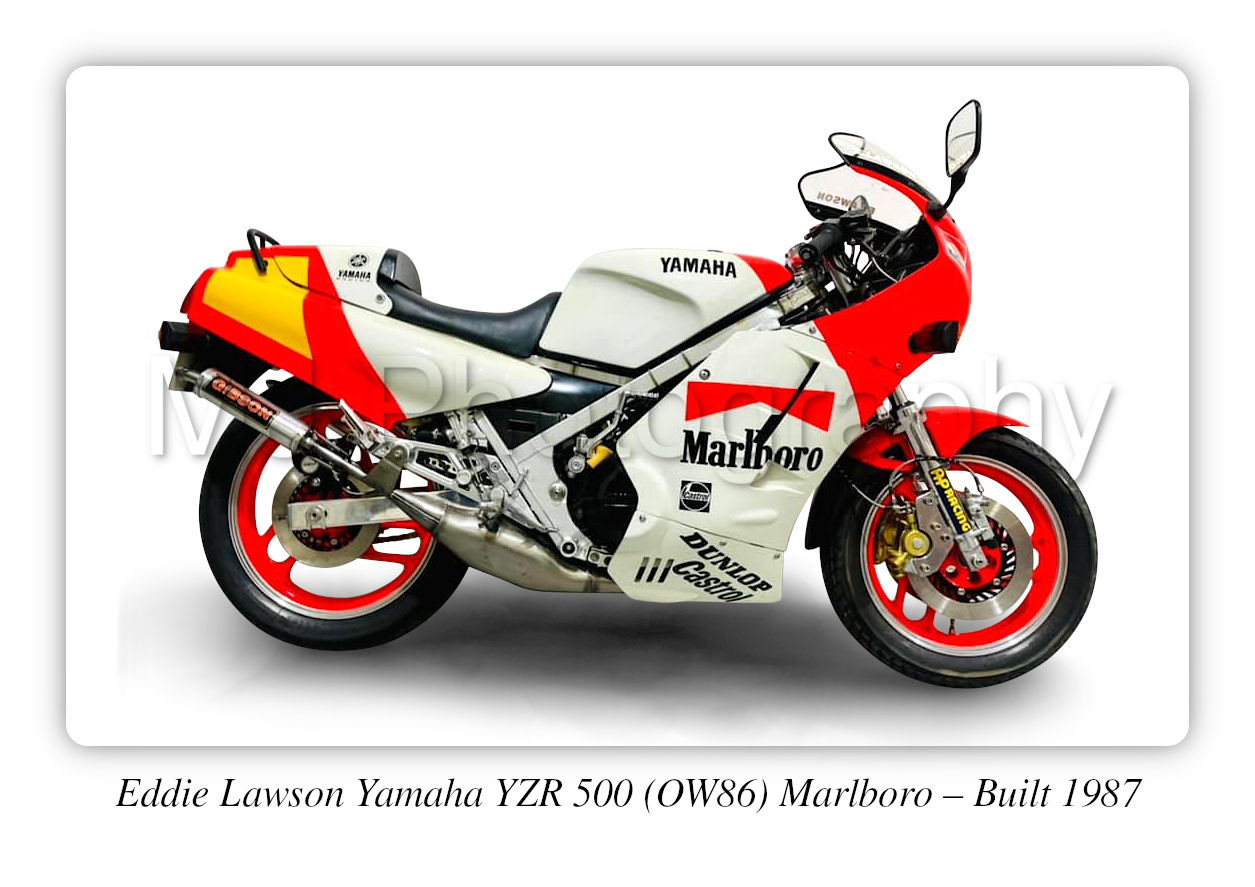 Eddie Lawson Yamaha YZR 500 (OW86) Marlboro Motorbike Motorcycle - A3/A4 Size Print Poster