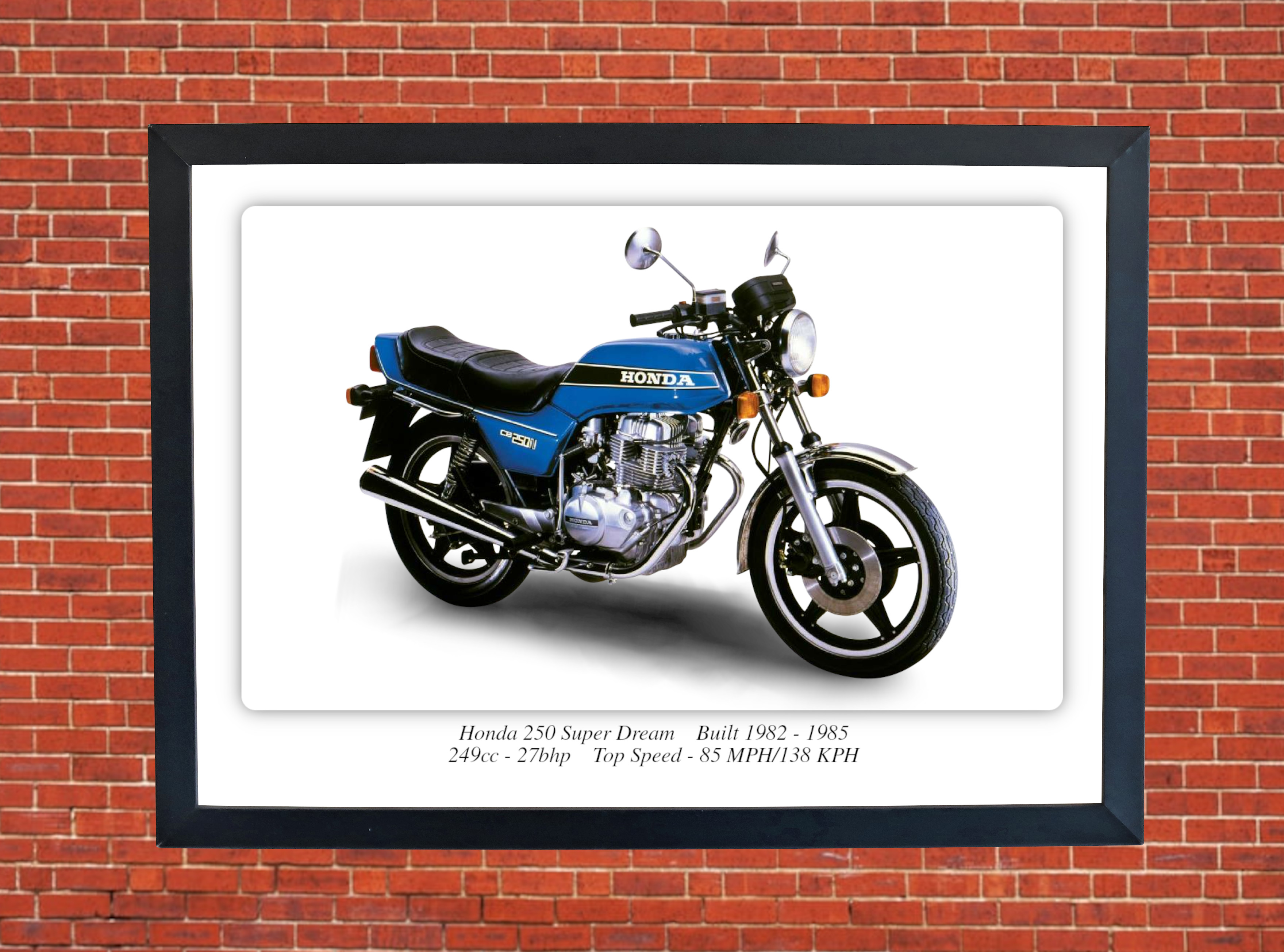 Honda 250 Super Dream Motorbike Motorcycle - A3/A4 Size Print Poster