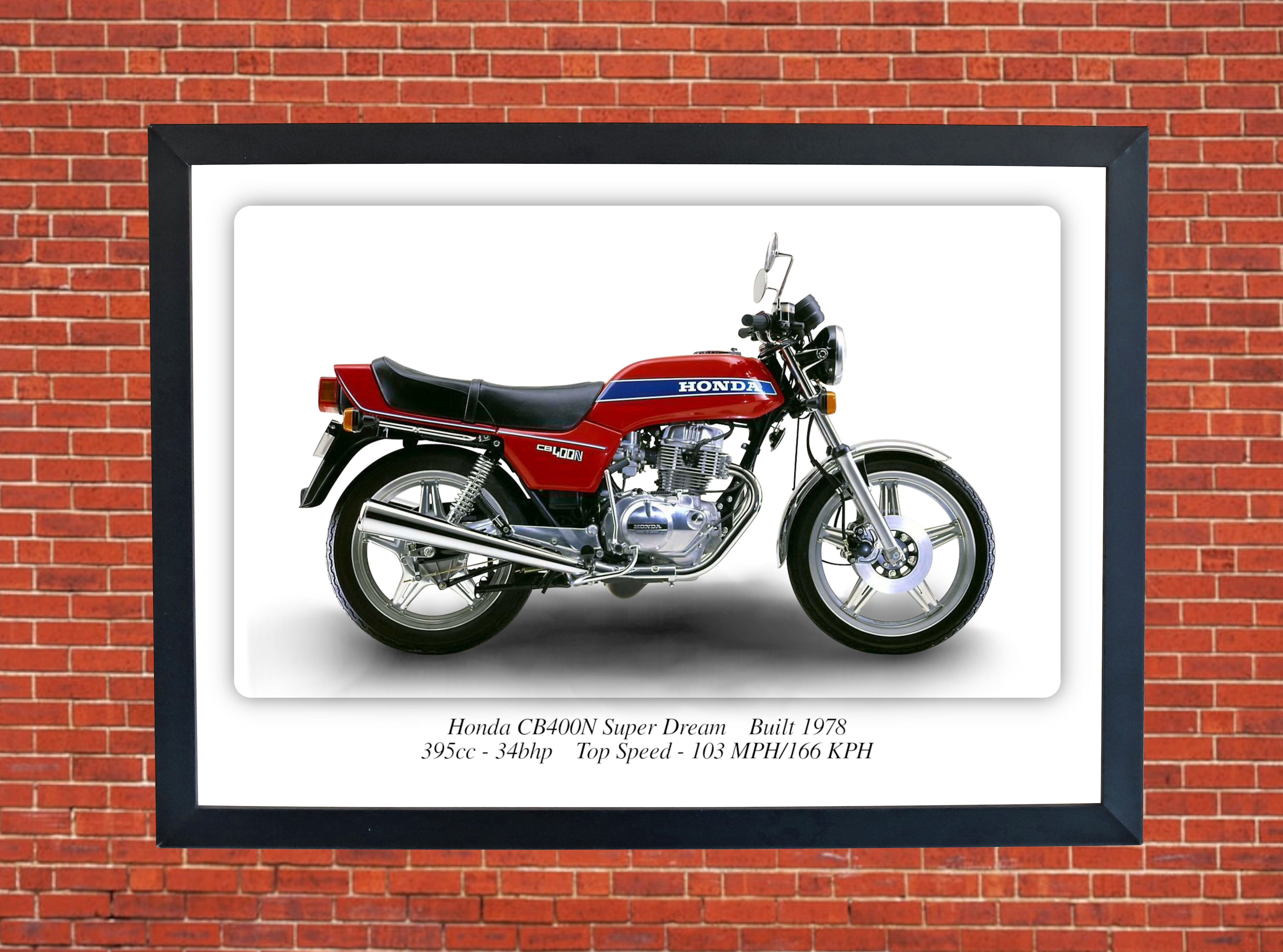 Honda CB400N Super Dream Motorbike Motorcycle - A3/A4 Size Print Poster