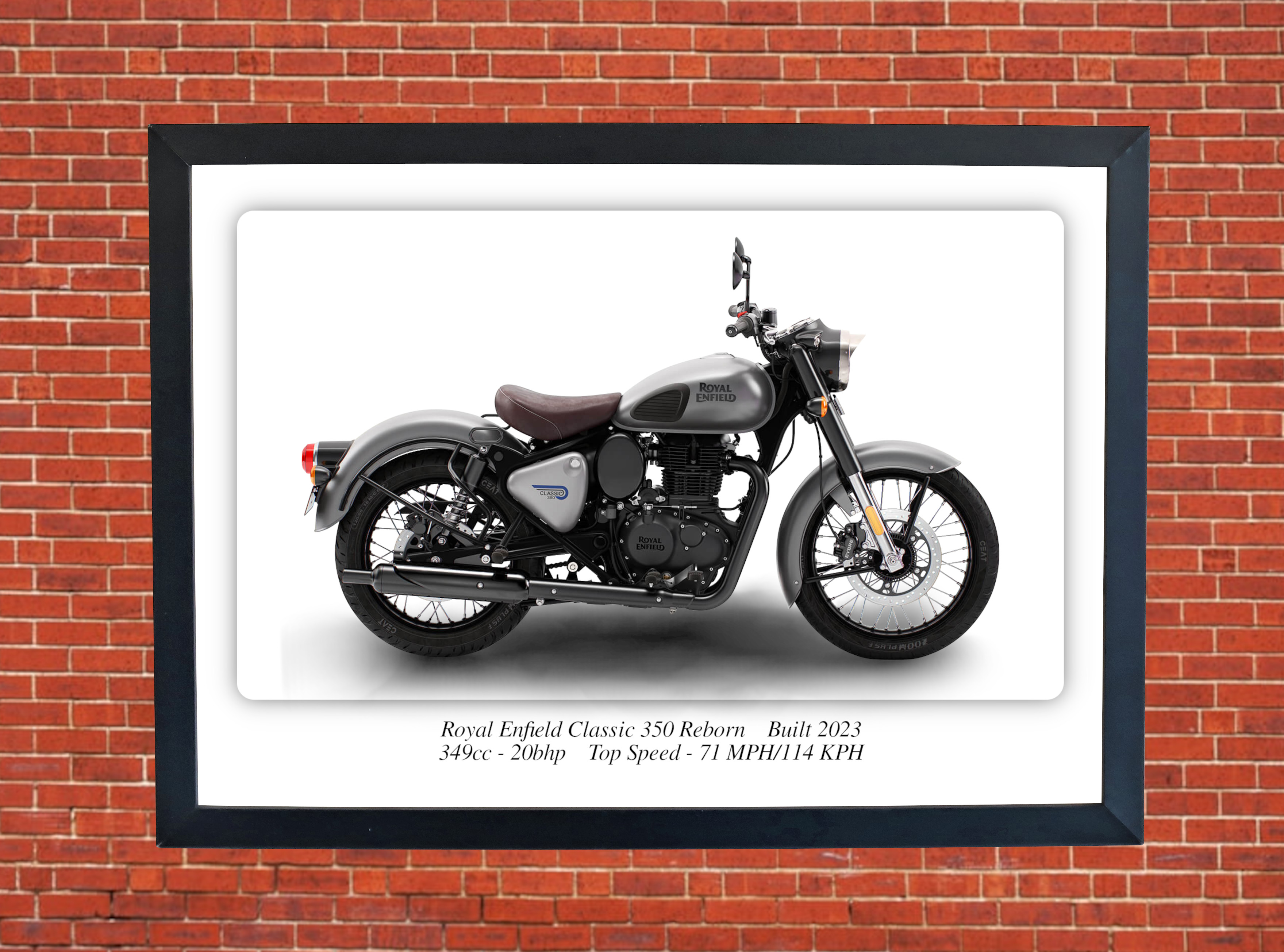 Royal Enfield Classic 350 Reborn Motorbike Motorcycle - A3/A4 Size Print Poster