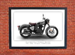 Royal Enfield Classic 350 Reborn Motorbike Motorcycle - A3/A4 Size Print Poster