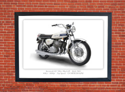 Kawasaki H1 500cc Mach III Motorbike Motorcycle - A3/A4 Size Print Poster