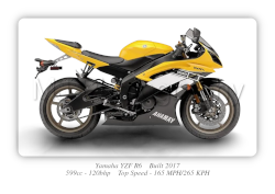 Yamaha YZF R6 Motorbike Motorcycle - A3/A4 Size Print Poster