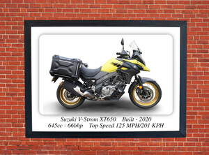 Suzuki V-Storm XT650 Motorcycle - A3/A4 Size Print Poster