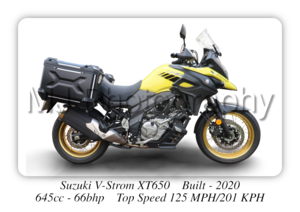 Suzuki V-Storm XT650 Motorcycle - A3/A4 Size Print Poster