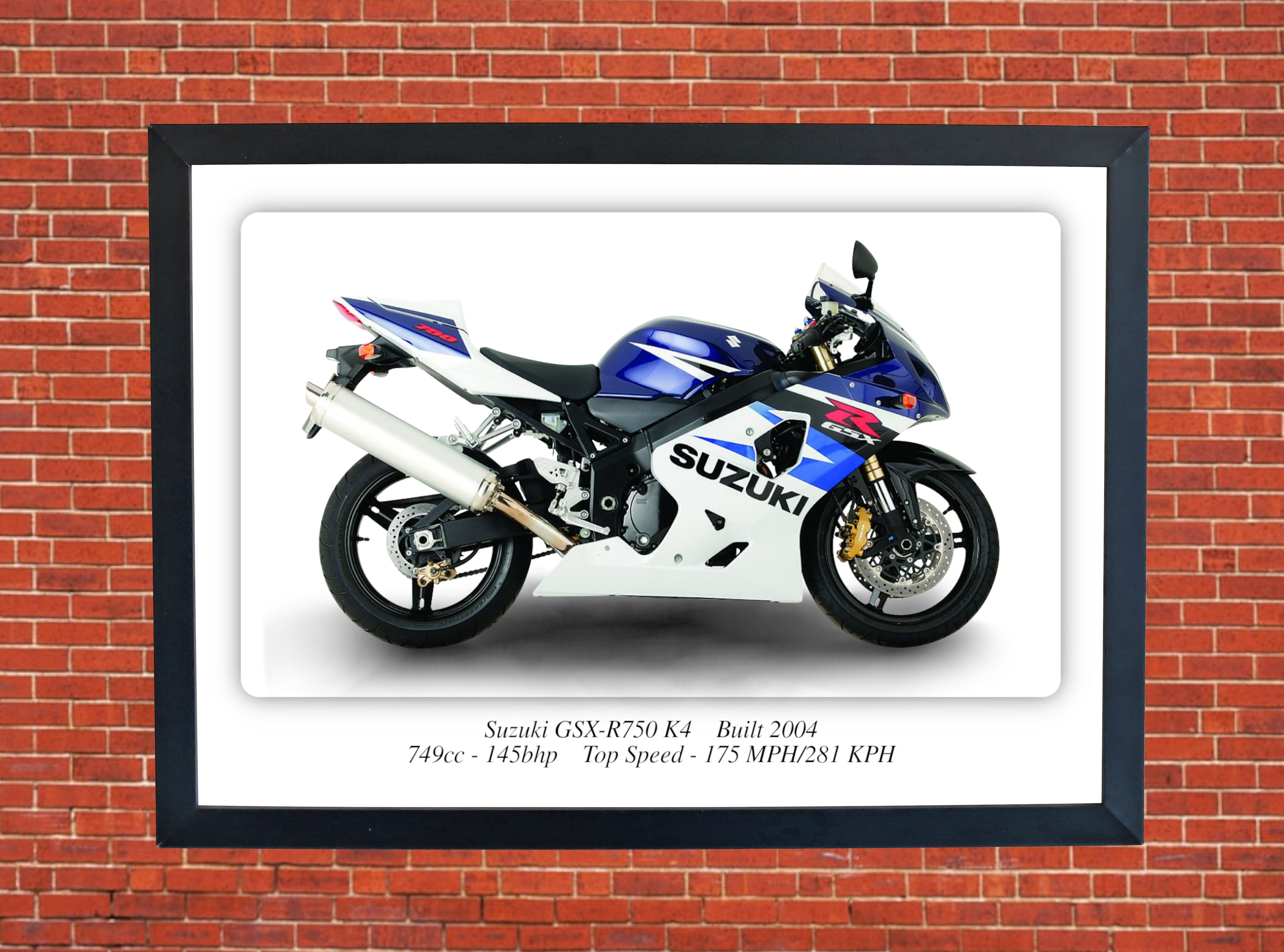 Suzuki GSX-R750 K4 Motorbike Motorcycle - A3/A4 Size Print Poster