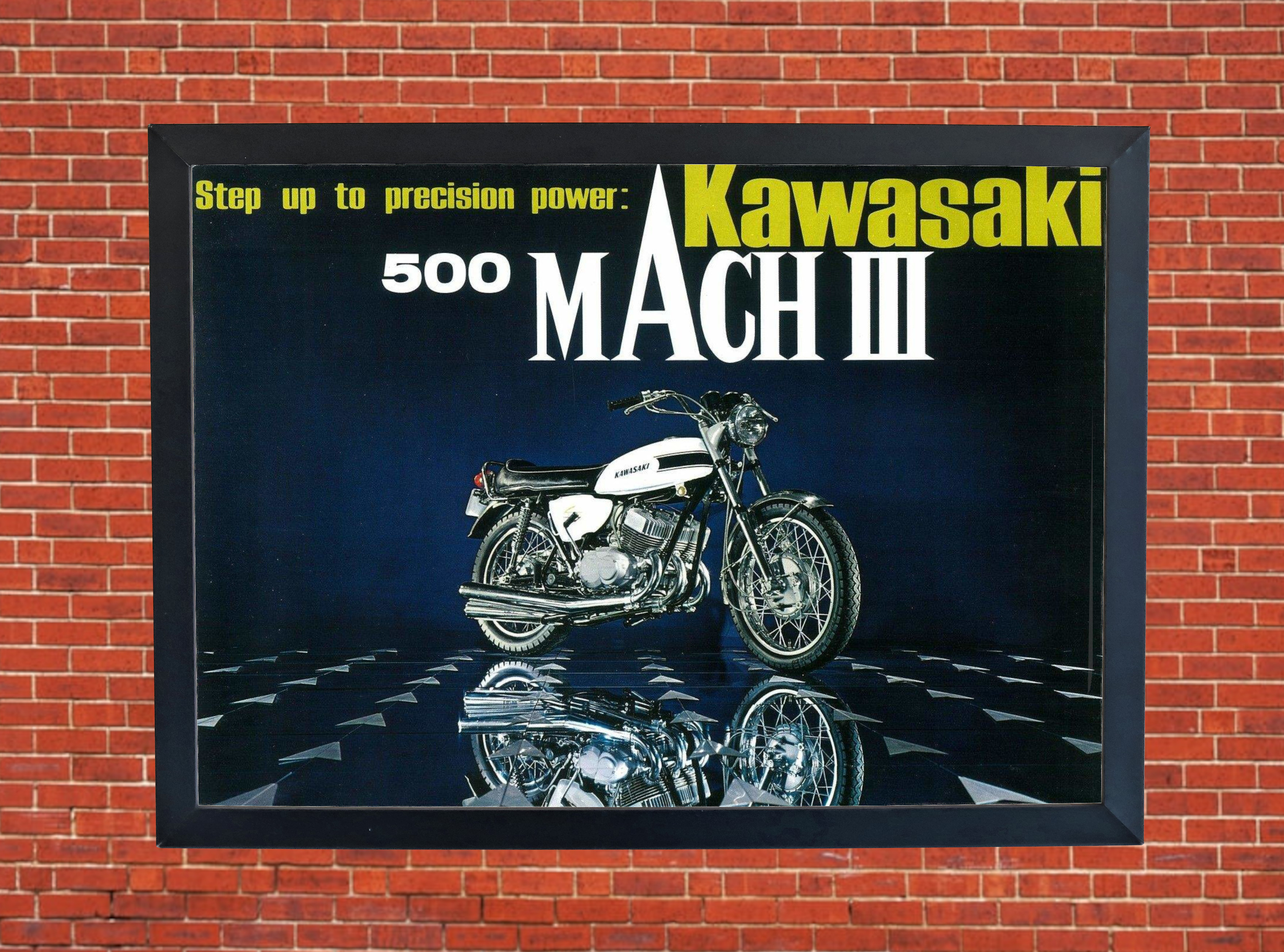 Kawasaki H1 500 Mach III Promotional Motorbike Motorcycle Poster - Size A3/A4