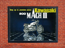 Kawasaki H1 500 Mach III Promotional Motorbike Motorcycle Poster - Size A3/A4