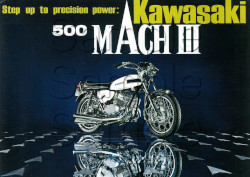 Kawasaki H1 500 Mach III Promotional Motorbike Motorcycle Poster - Size A3/A4