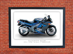 Kawasaki ZZ-R1100 Motorbike Motorcycle - A3/A4 Size Print Poster