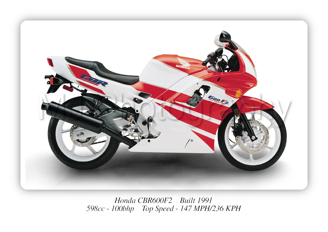 Honda CBR600F2 Motorbike Motorcycle - A3/A4 Size Print Poster